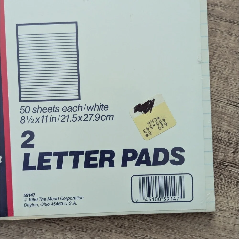 Vintage Mead Refill 2 Letter Pads 8.5x11 Lined Management Series 59147 SEALED